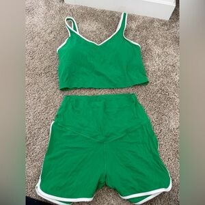 Aerie Vibrant Green Top with White Logo